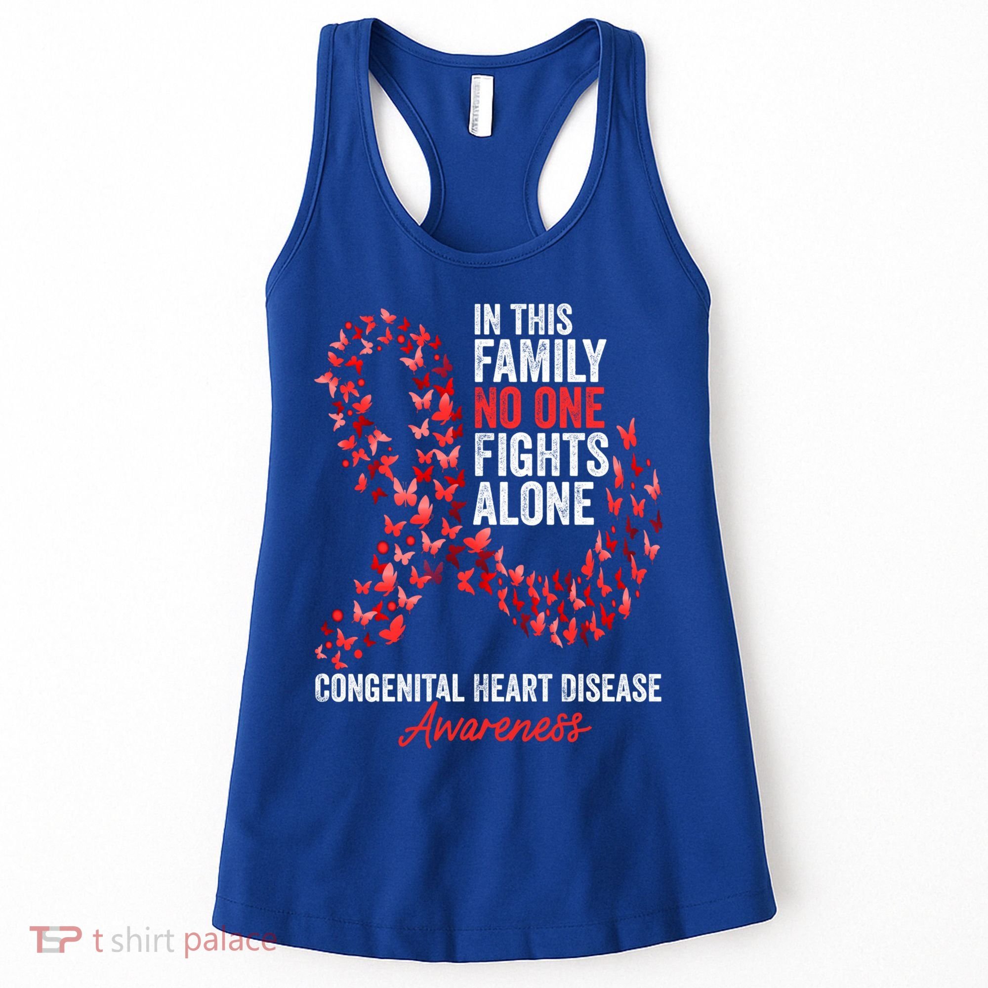 Congenital Heart Disease Awareness Month Red Ribbon Gift Women's Tank Top
