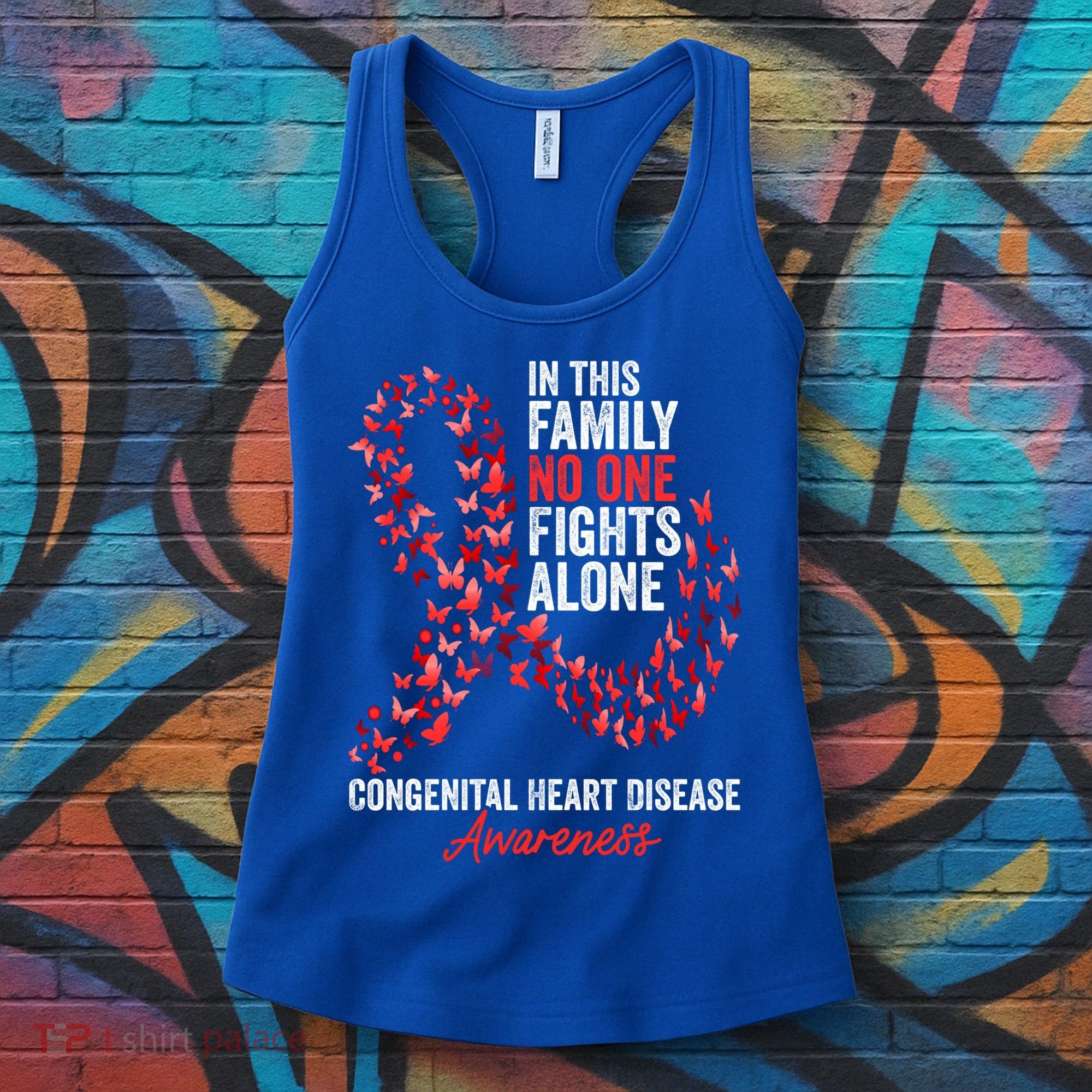 Congenital Heart Disease Awareness Month Red Ribbon Gift Women's Tank Top