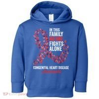 Congenital Heart Disease Awareness Month Red Ribbon Gift Toddler Hoodie thumb 0