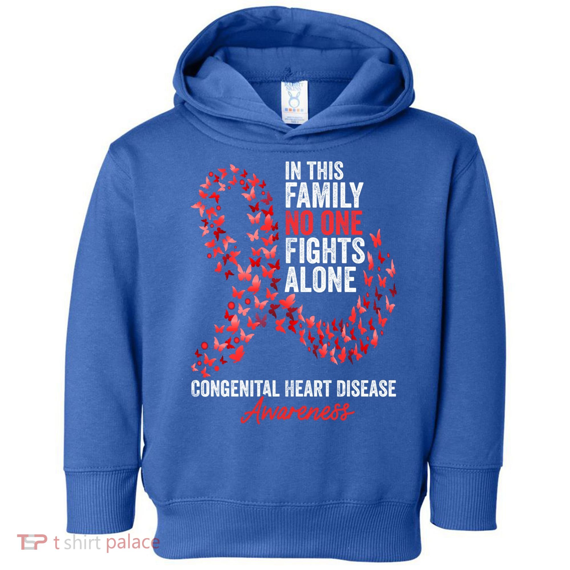 Congenital Heart Disease Awareness Month Red Ribbon Gift Toddler Hoodie