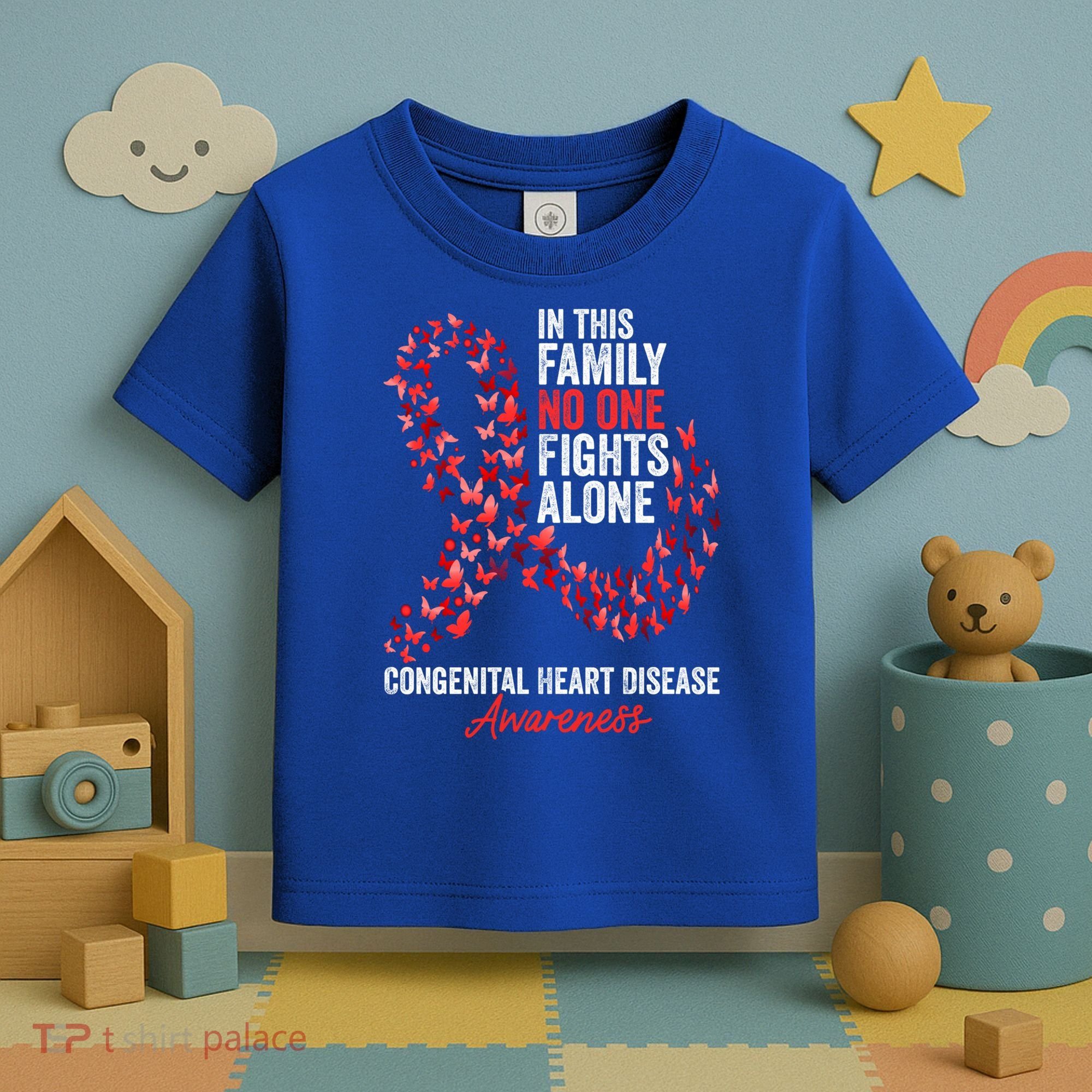 Congenital Heart Disease Awareness Month Red Ribbon Gift Toddler T-Shirt