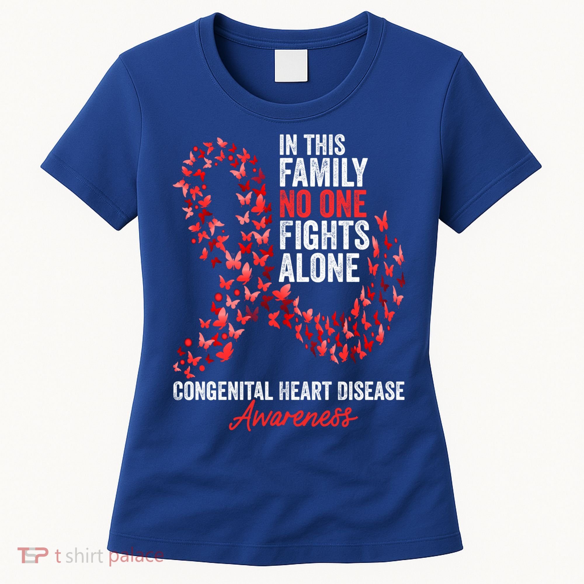 Congenital Heart Disease Awareness Month Red Ribbon Gift Women's T-Shirt
