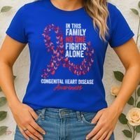 Congenital Heart Disease Awareness Month Red Ribbon Gift Women's T-Shirt thumb 2