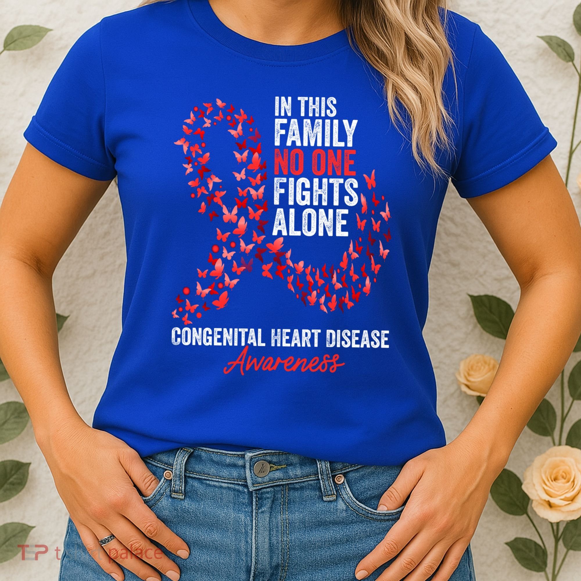 Congenital Heart Disease Awareness Month Red Ribbon Gift Women's T-Shirt