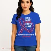 Congenital Heart Disease Awareness Month Red Ribbon Gift Women's T-Shirt thumb 4