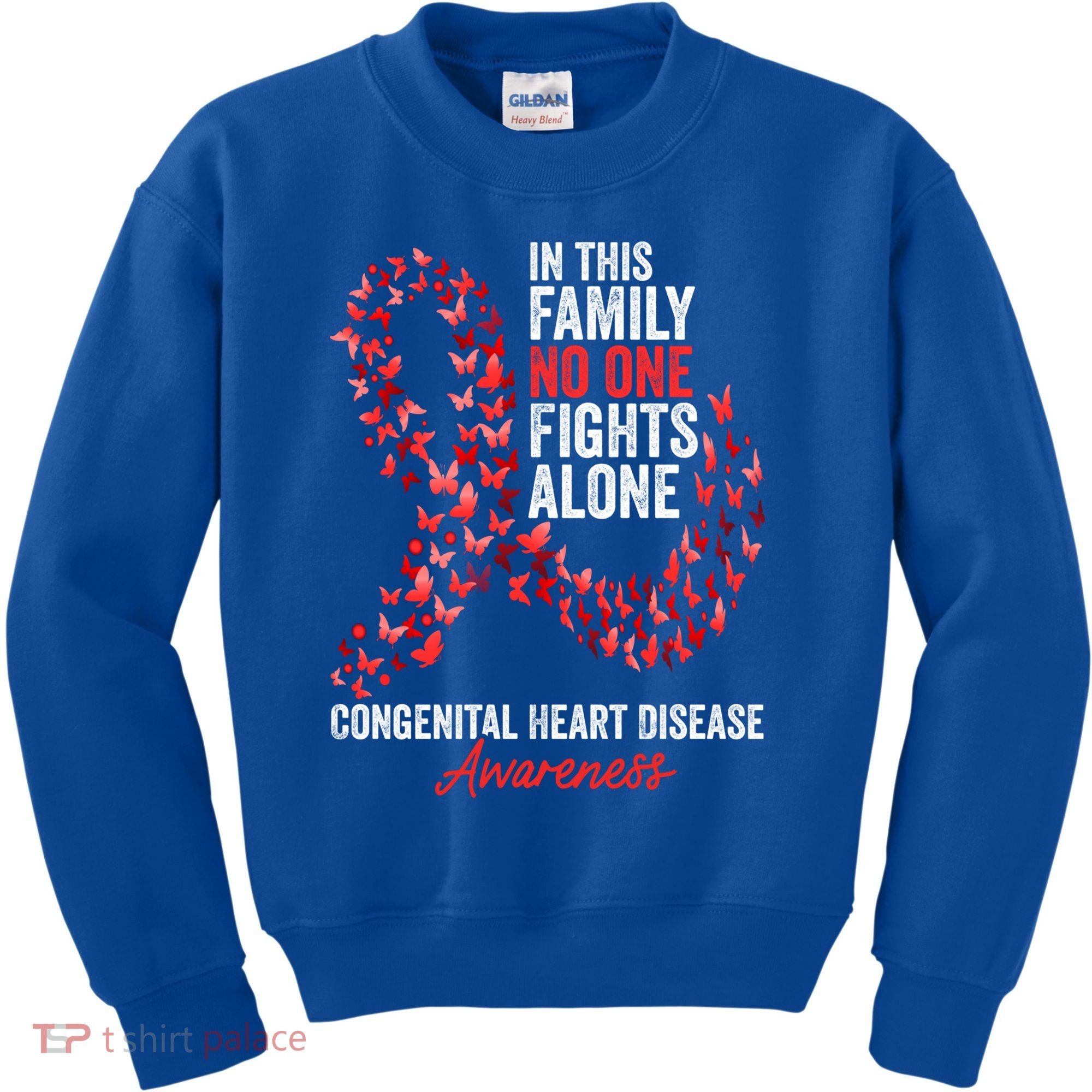 Congenital Heart Disease Awareness Month Red Ribbon Gift Kids Sweatshirt