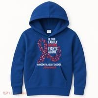 Congenital Heart Disease Awareness Month Red Ribbon Gift Kids Hoodie thumb 0