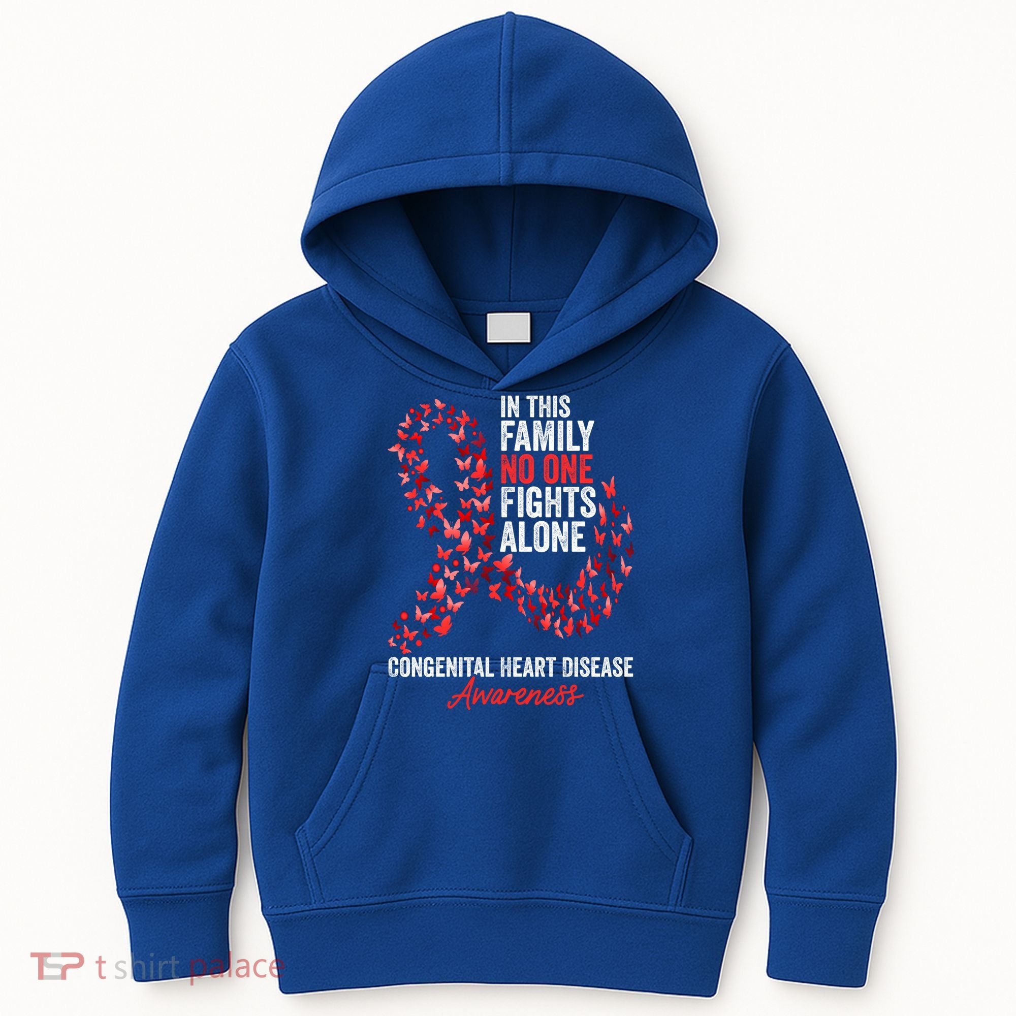 Congenital Heart Disease Awareness Month Red Ribbon Gift Kids Hoodie