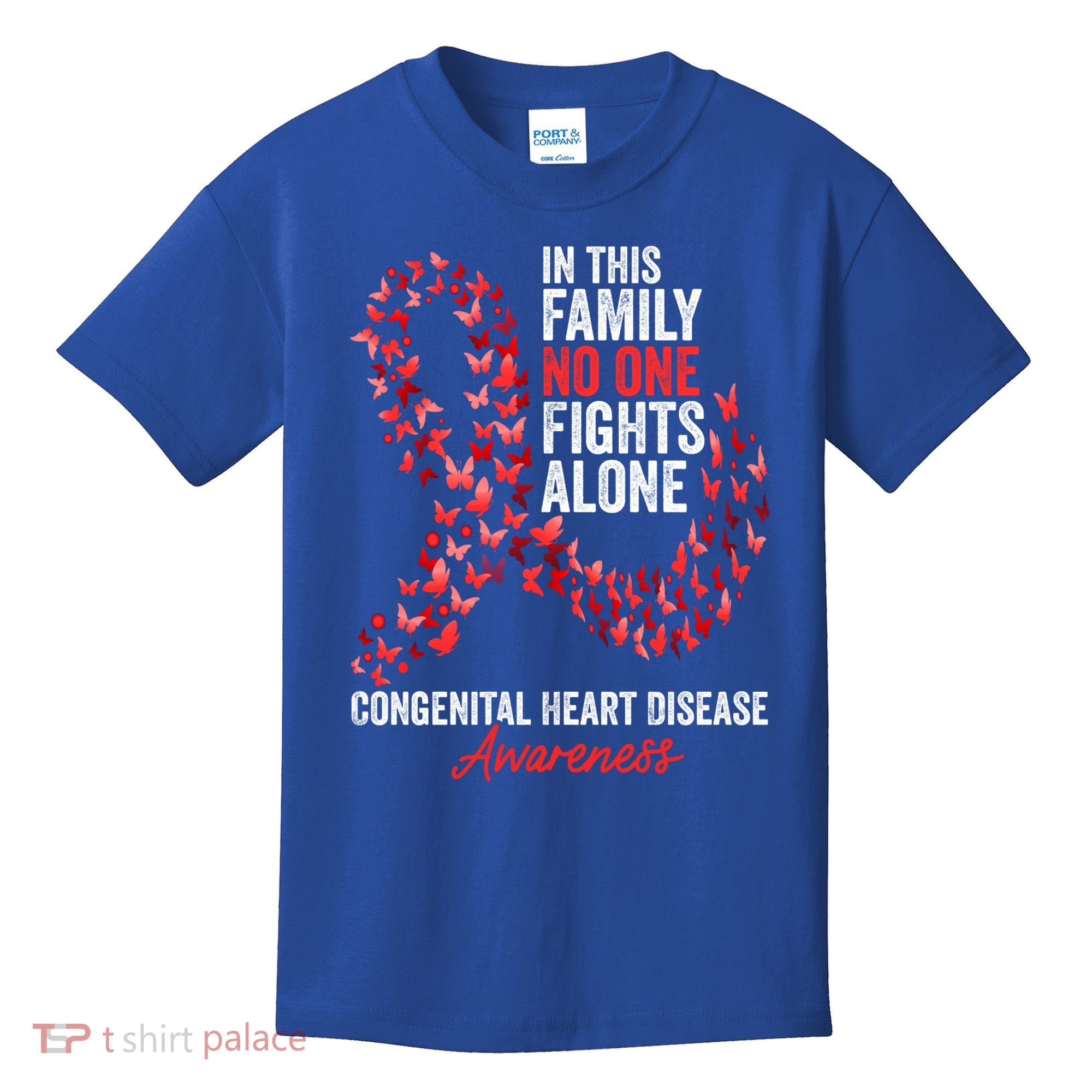 Congenital Heart Disease Awareness Month Red Ribbon Gift Kids T-Shirt