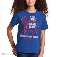 Congenital Heart Disease Awareness Month Red Ribbon Gift Kids T-Shirt thumb 2