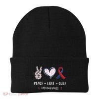 Coronary Heart Disease Ribbon Chd Awareness Month Gift Beanie thumb 0