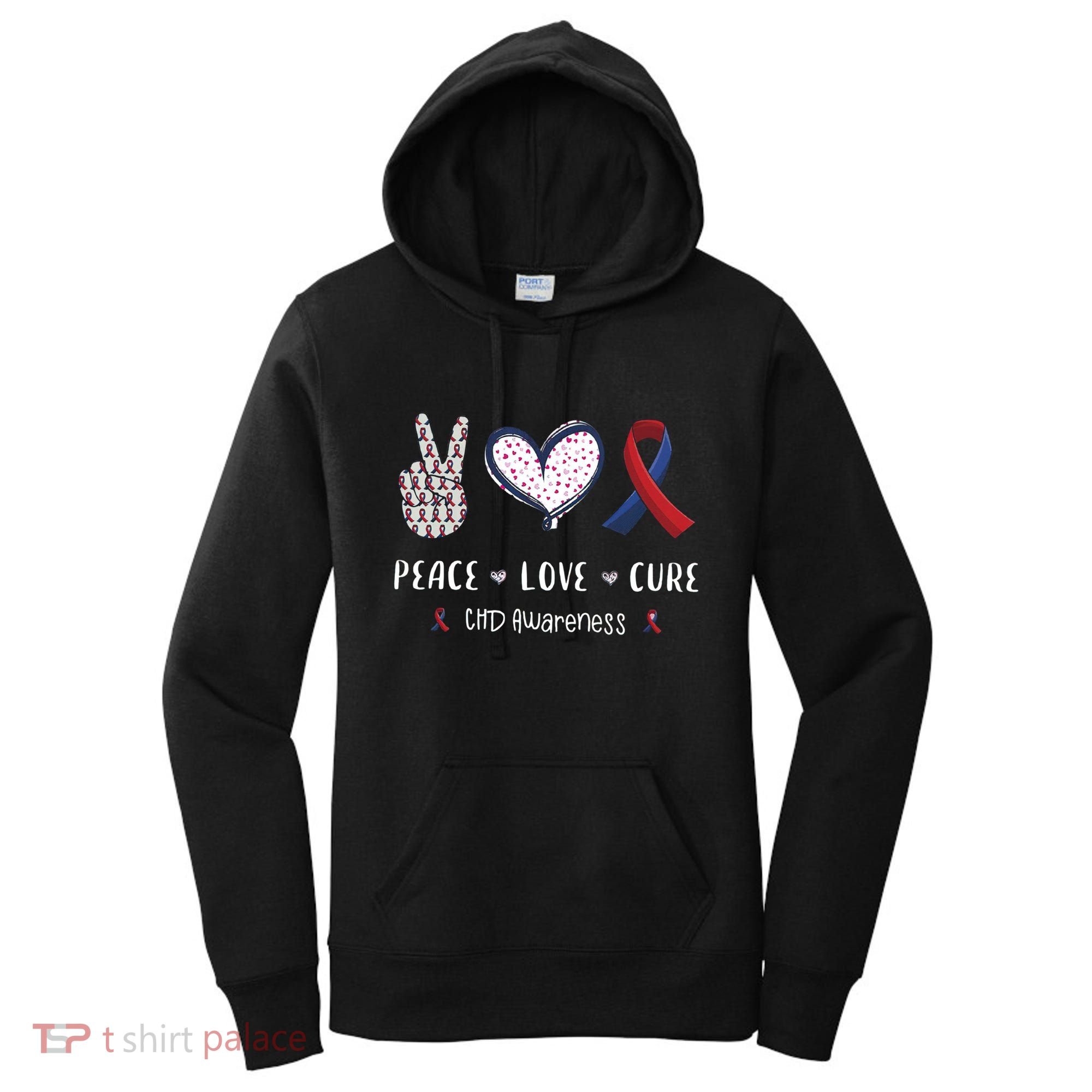 Coronary Heart Disease Ribbon Chd Awareness Month Gift Women's Hoodie