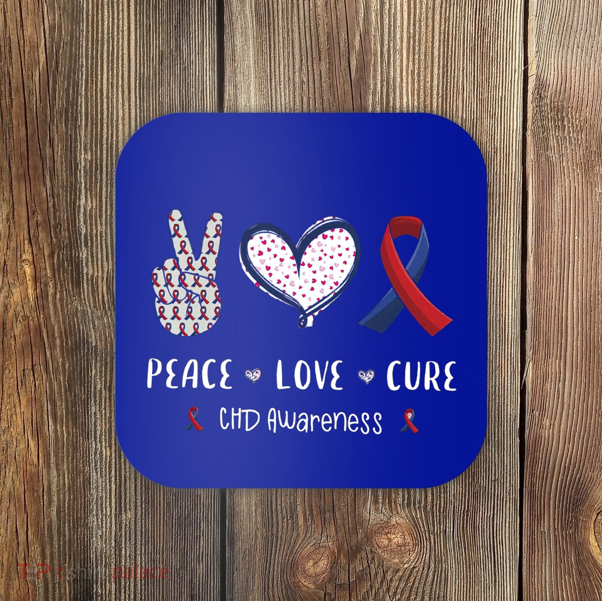 Coronary Heart Disease Ribbon Chd Awareness Month Gift Coaster