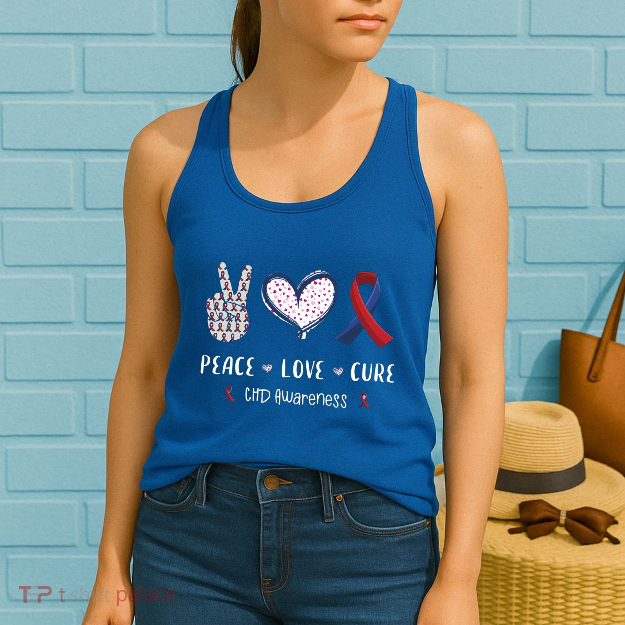 Coronary Heart Disease Ribbon Chd Awareness Month Gift Women's Tank Top
