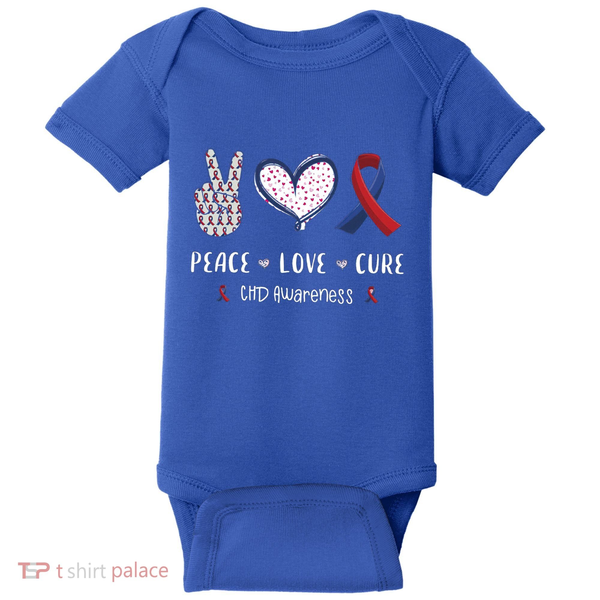 Coronary Heart Disease Ribbon Chd Awareness Month Gift Baby Bodysuit