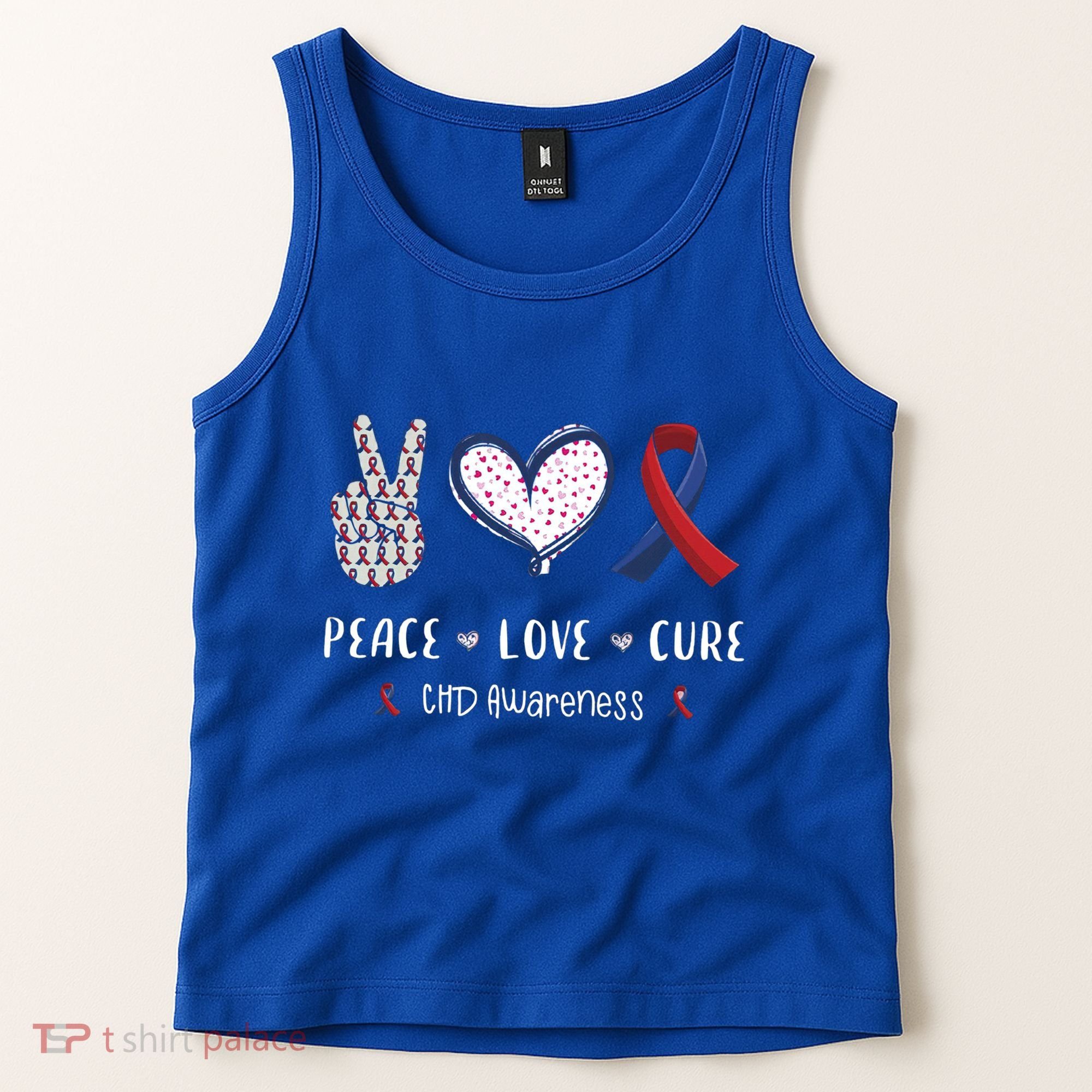 Coronary Heart Disease Ribbon Chd Awareness Month Gift Tank Top