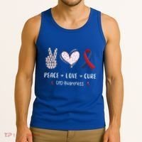 Coronary Heart Disease Ribbon Chd Awareness Month Gift Tank Top thumb 3