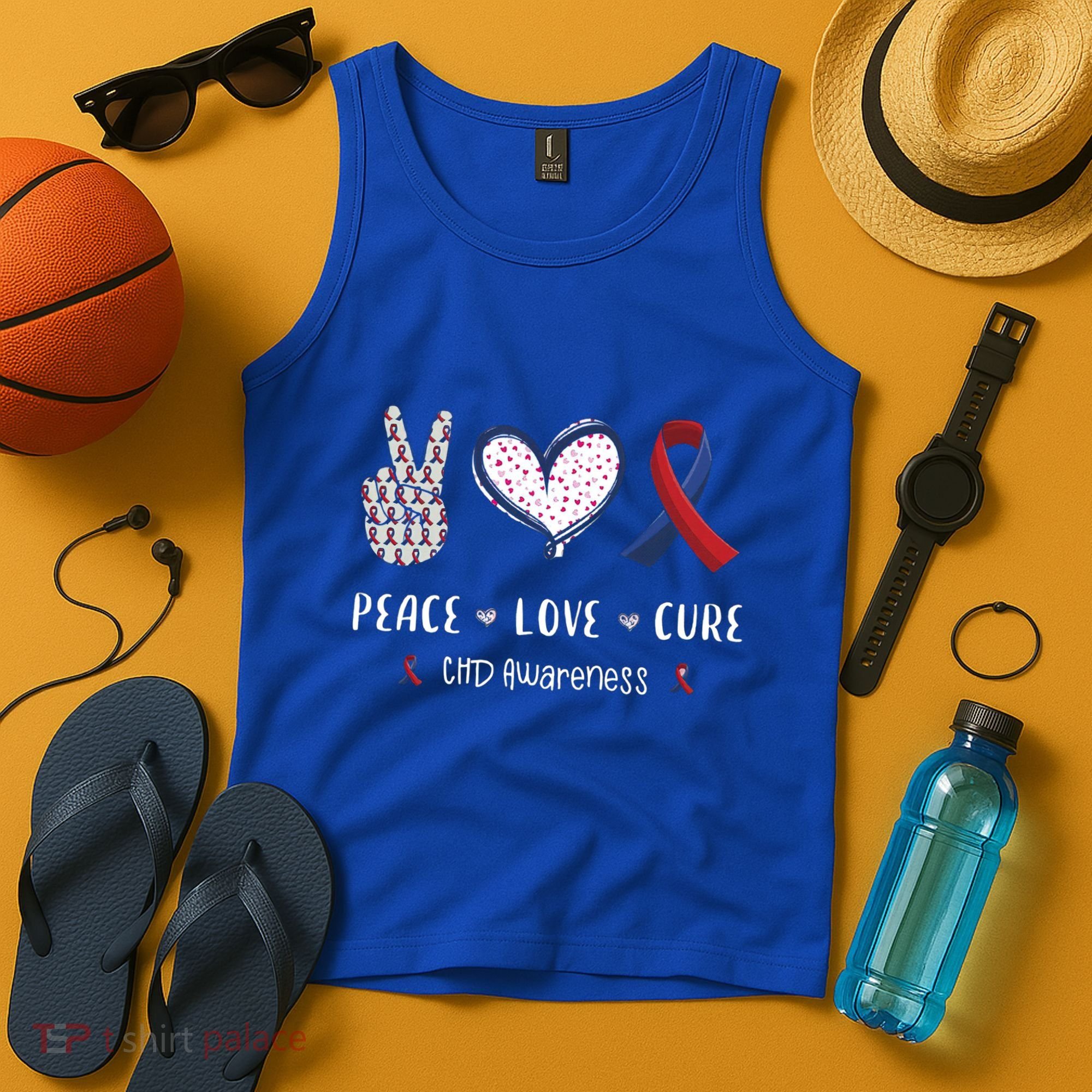 Coronary Heart Disease Ribbon Chd Awareness Month Gift Tank Top