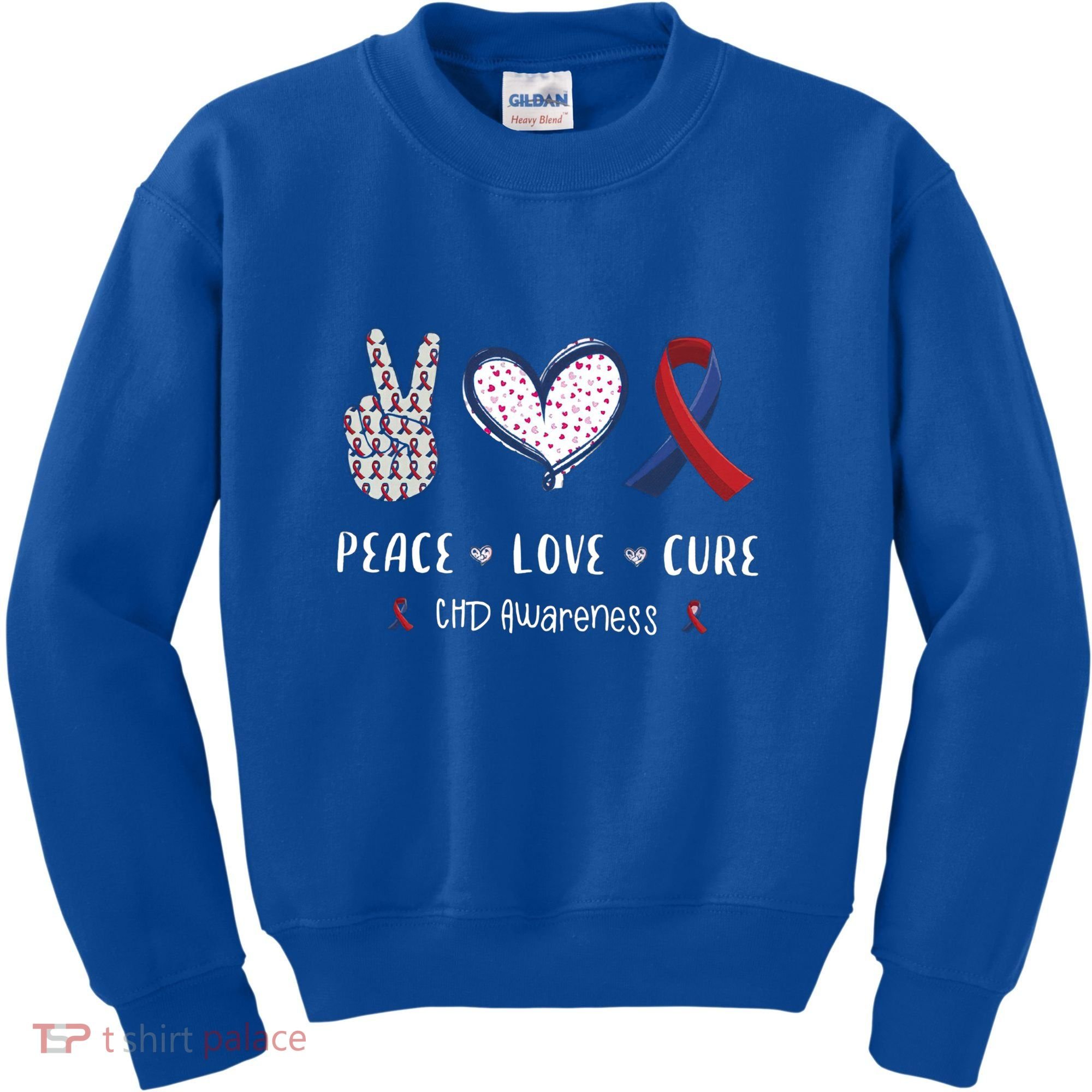 Coronary Heart Disease Ribbon Chd Awareness Month Gift Kids Sweatshirt