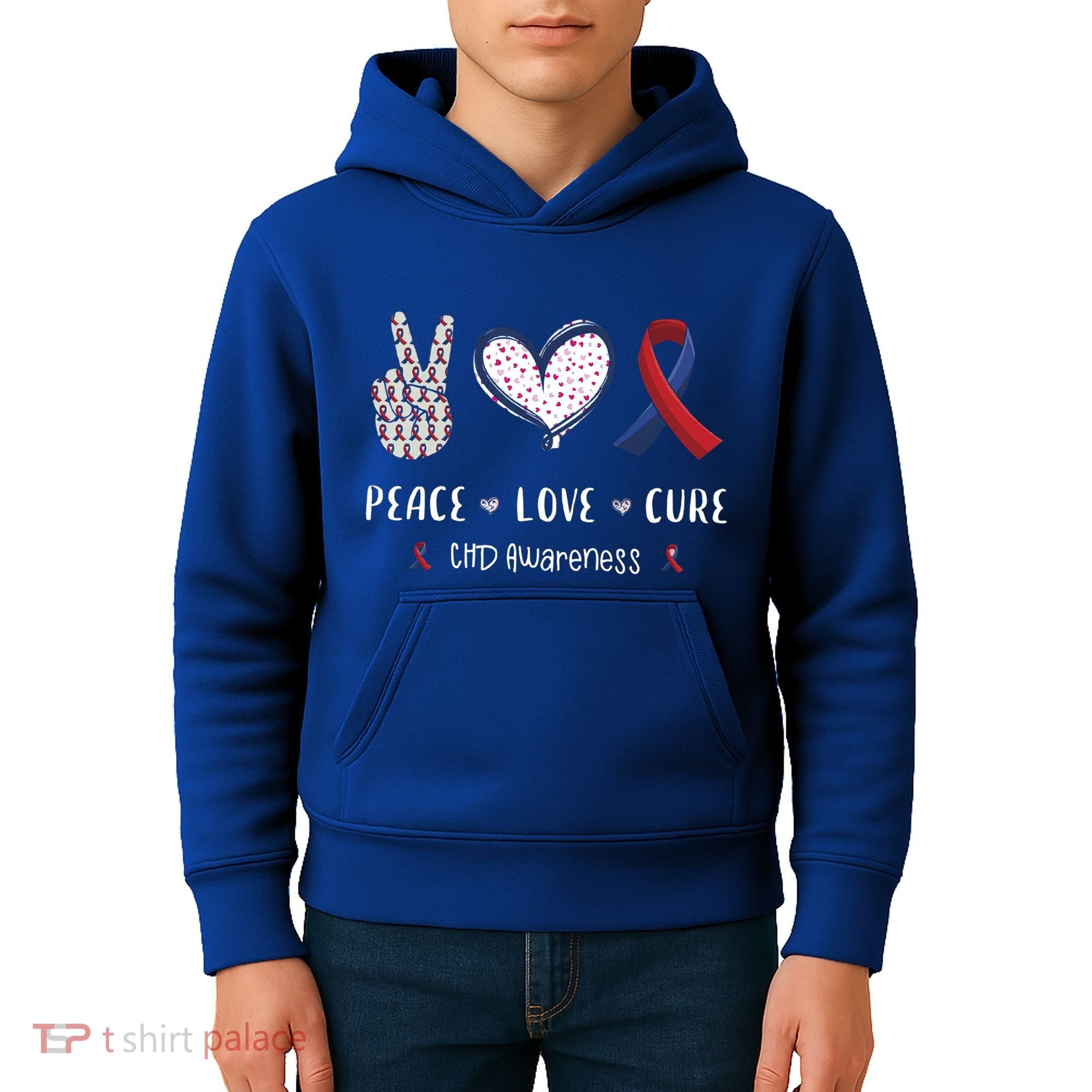 Coronary Heart Disease Ribbon Chd Awareness Month Gift Kids Hoodie