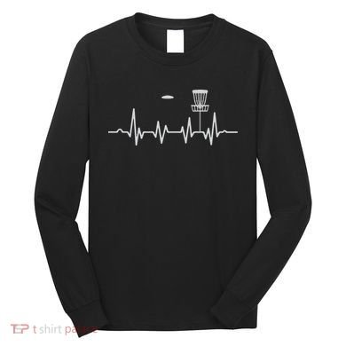 Cool Heartbeat Disc Golf Lovers With Flying Disc Golf Long Sleeve Shirt