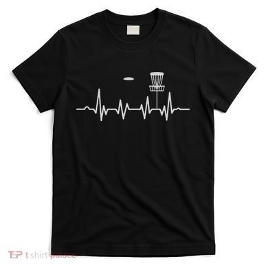 Cool Heartbeat Disc Golf Lovers With Flying Disc Golf T-Shirt