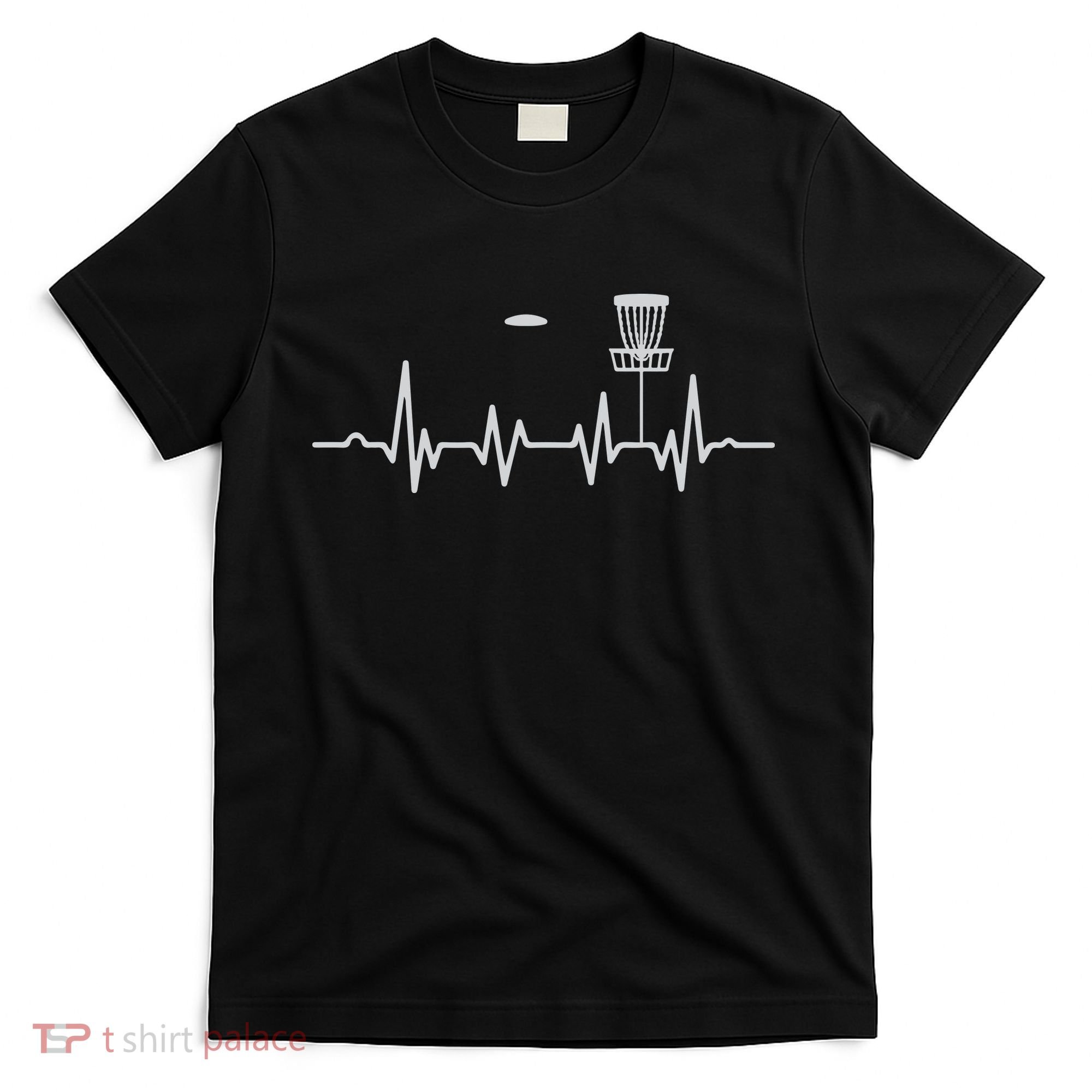 Cool Heartbeat Disc Golf Lovers With Flying Disc Golf T-Shirt