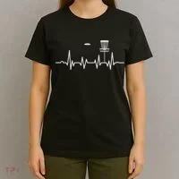 Cool Heartbeat Disc Golf Lovers With Flying Disc Golf T-Shirt thumb 4