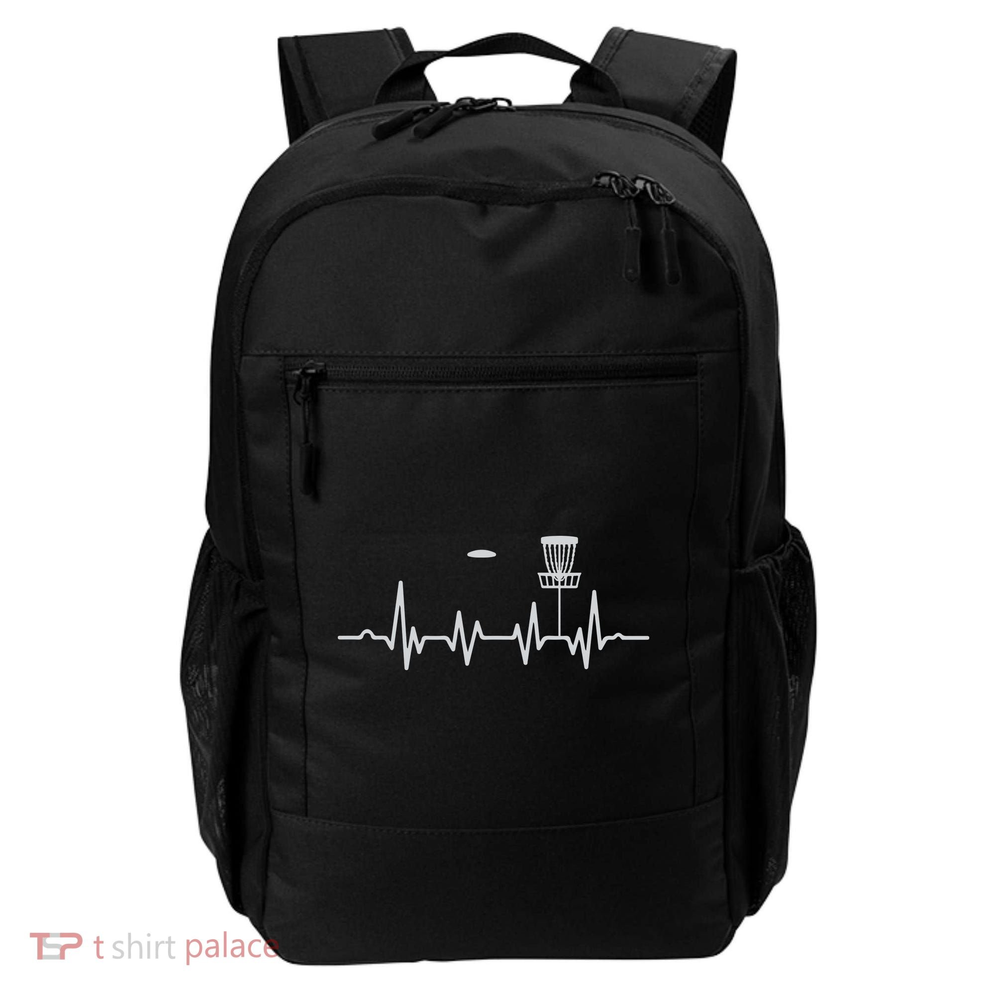 Cool Heartbeat Disc Golf Lovers With Flying Disc Golf Backpack