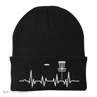 Cool Heartbeat Disc Golf Lovers With Flying Disc Golf Beanie