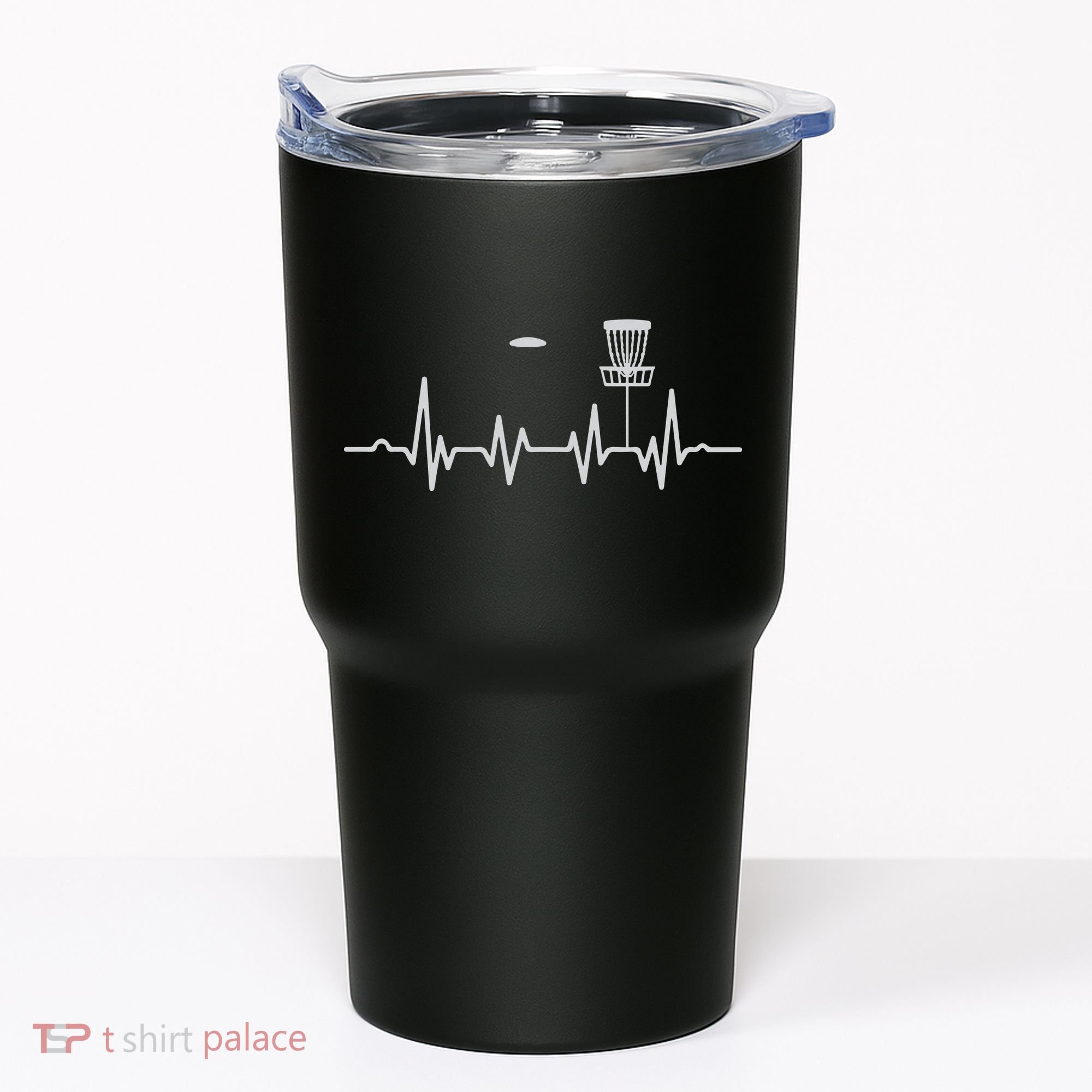 Cool Heartbeat Disc Golf Lovers With Flying Disc Golf Tumbler