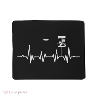 Cool Heartbeat Disc Golf Lovers With Flying Disc Golf Mousepad