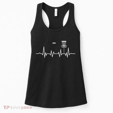 Cool Heartbeat Disc Golf Lovers With Flying Disc Golf Women's Tank Top
