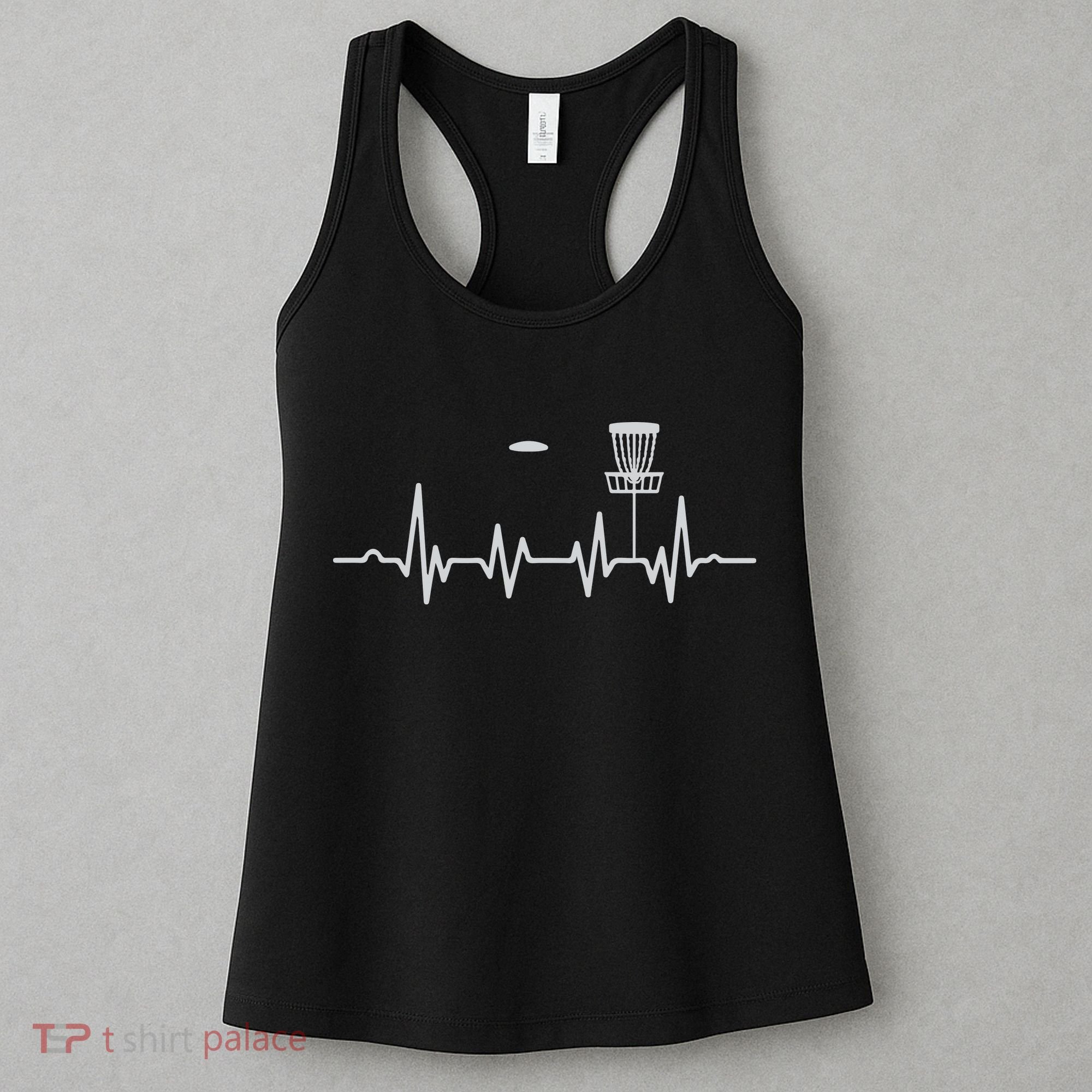 Cool Heartbeat Disc Golf Lovers With Flying Disc Golf Women's Tank Top