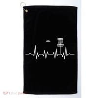 Cool Heartbeat Disc Golf Lovers With Flying Disc Golf Golf Towel thumb 0