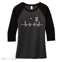 Cool Heartbeat Disc Golf Lovers With Flying Disc Golf Women's Tri-Blend 3/4-Sleeve Raglan Shirt thumb 0