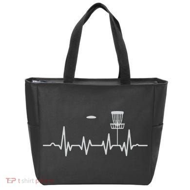 Cool Heartbeat Disc Golf Lovers With Flying Disc Golf Tote Bag