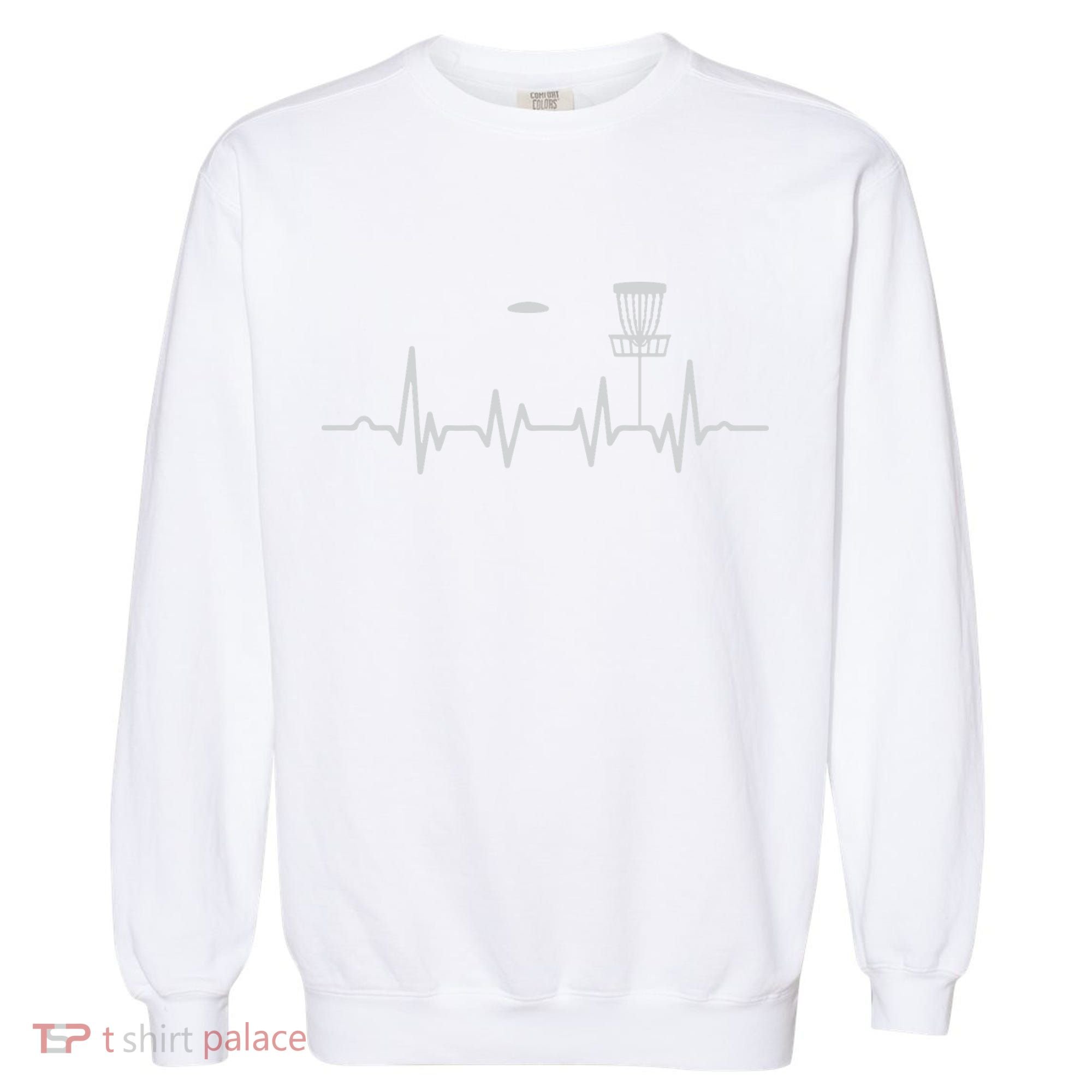Cool Heartbeat Disc Golf Lovers With Flying Disc Golf Garment-Dyed Sweatshirt