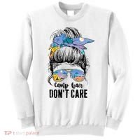 Camp Hair Don_t Care Womens Camper Camping Messy Bun Hair Sweatshirt thumb 0