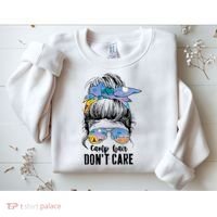 Camp Hair Don_t Care Womens Camper Camping Messy Bun Hair Sweatshirt thumb 2