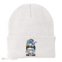 Camp Hair Don_t Care Womens Camper Camping Messy Bun Hair Beanie thumb 0