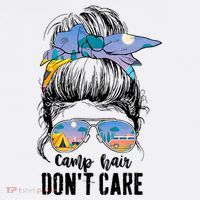 Camp Hair Don_t Care Womens Camper Camping Messy Bun Hair Women's Tank Top thumb 5