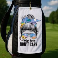 Camp Hair Don_t Care Womens Camper Camping Messy Bun Hair Golf Towel thumb 2