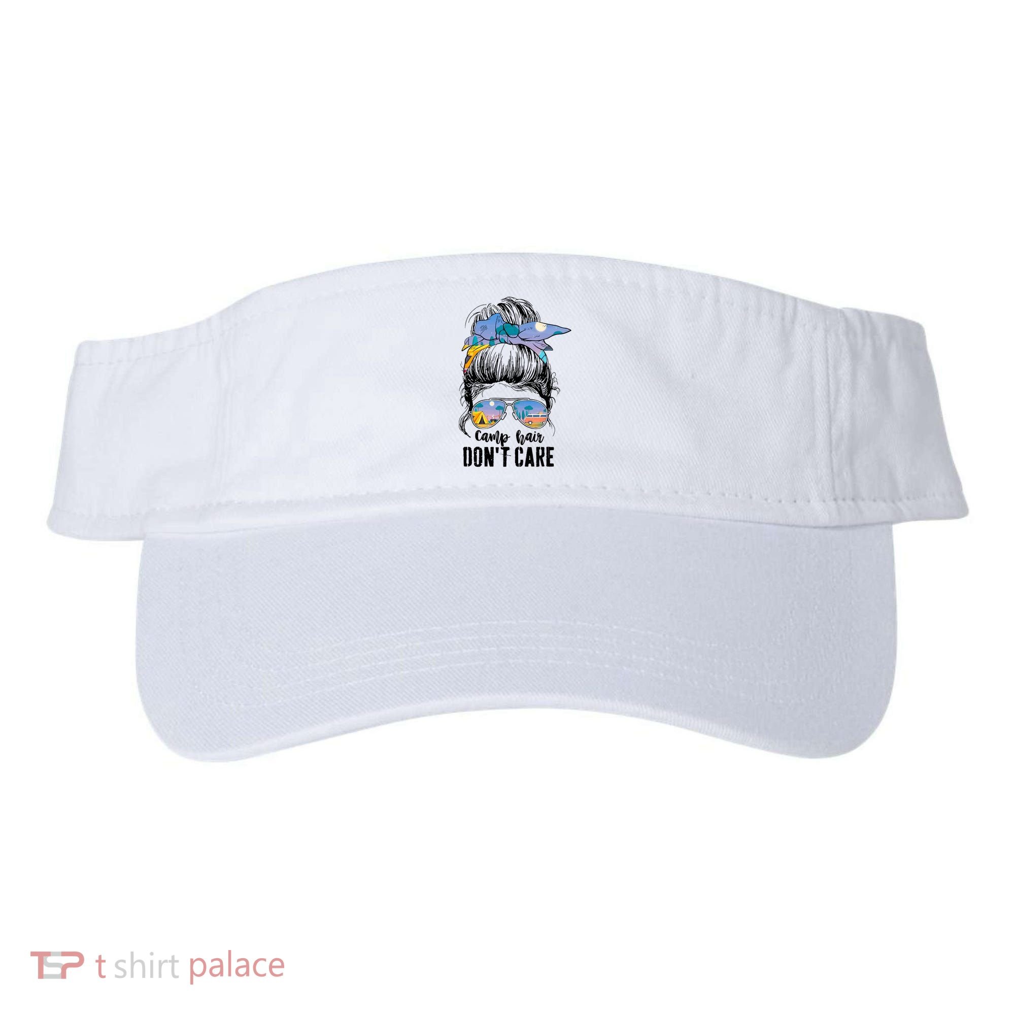 Camp Hair Don_t Care Womens Camper Camping Messy Bun Hair Visor