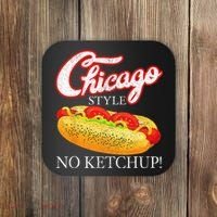Chicago Hot Dog Summer Style 4th Of July No Ketchup Gift Coaster thumb 0