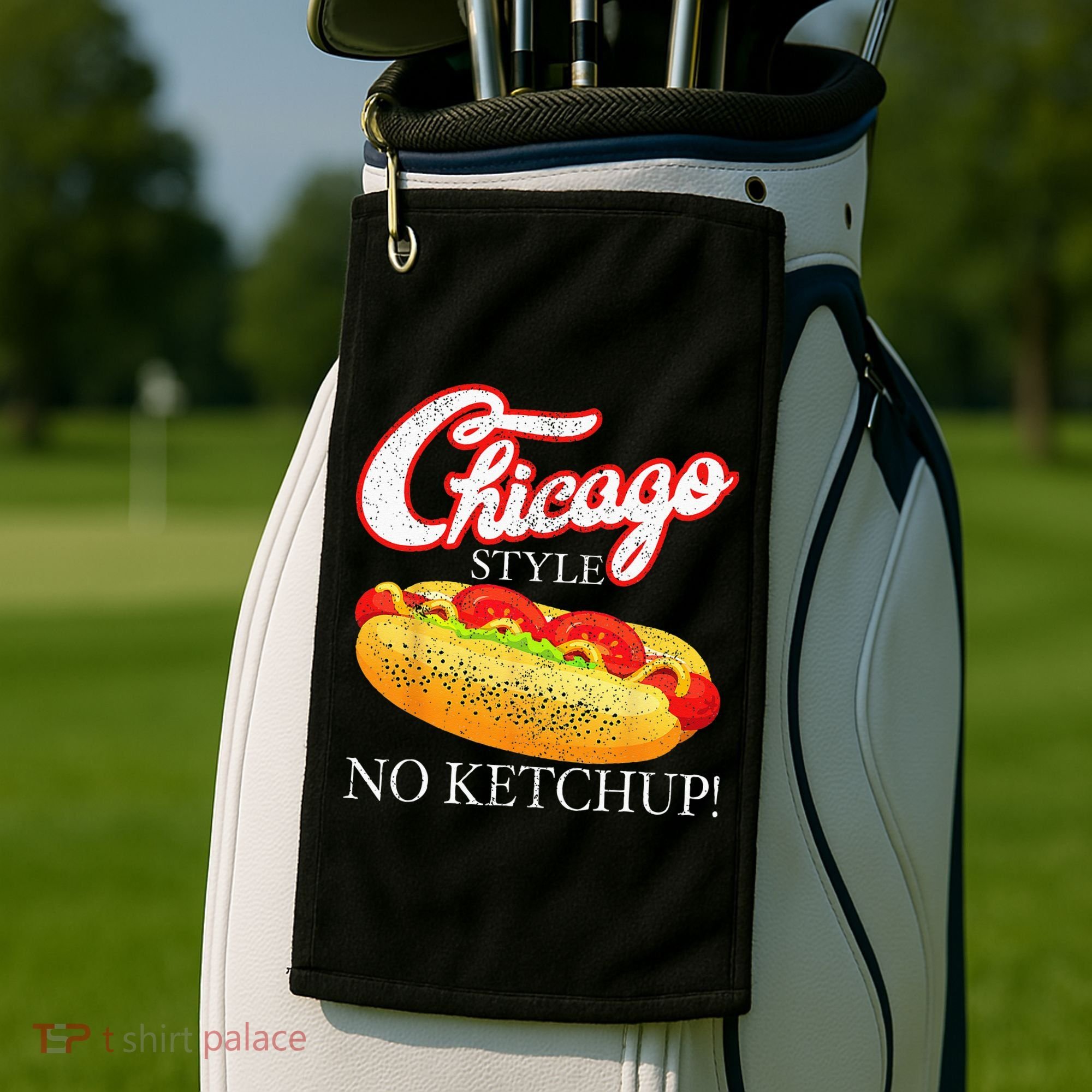 Chicago Hot Dog Summer Style 4th Of July No Ketchup Gift Golf Towel