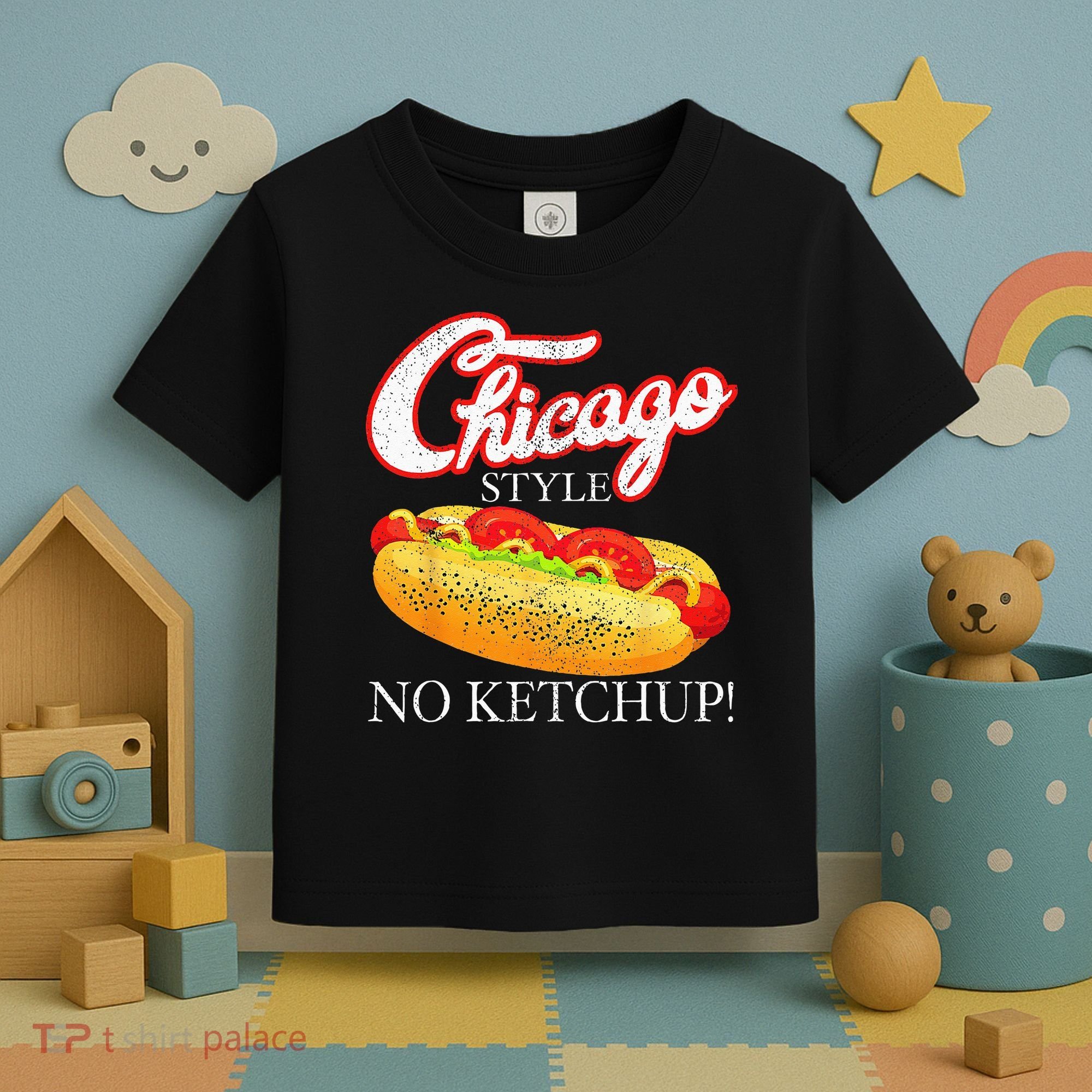 Chicago Hot Dog Summer Style 4th Of July No Ketchup Gift Toddler T-Shirt