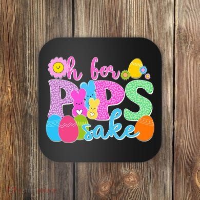 Cute Happy Easter Oh For Peeps Sake Marshmallow Bunnies Coaster