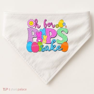 Cute Happy Easter Oh For Peeps Sake Marshmallow Bunnies USA-Made Doggie Bandana