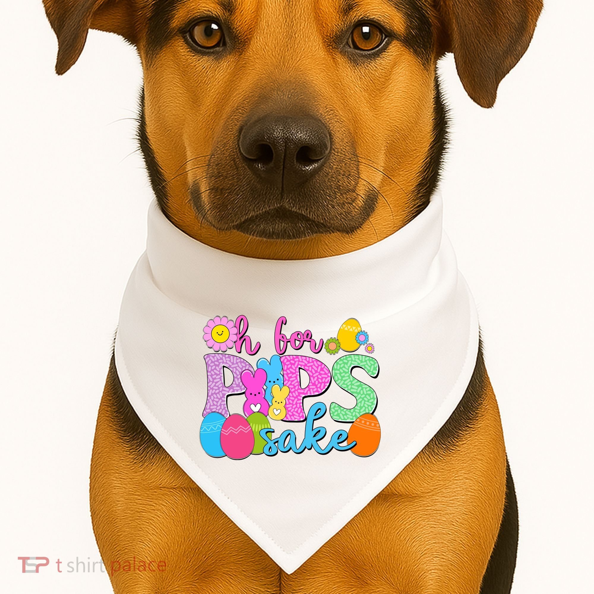 Cute Happy Easter Oh For Peeps Sake Marshmallow Bunnies USA-Made Doggie Bandana
